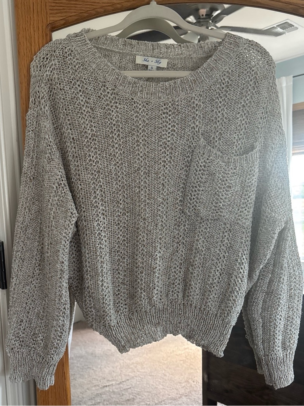 light grey and beige sweater